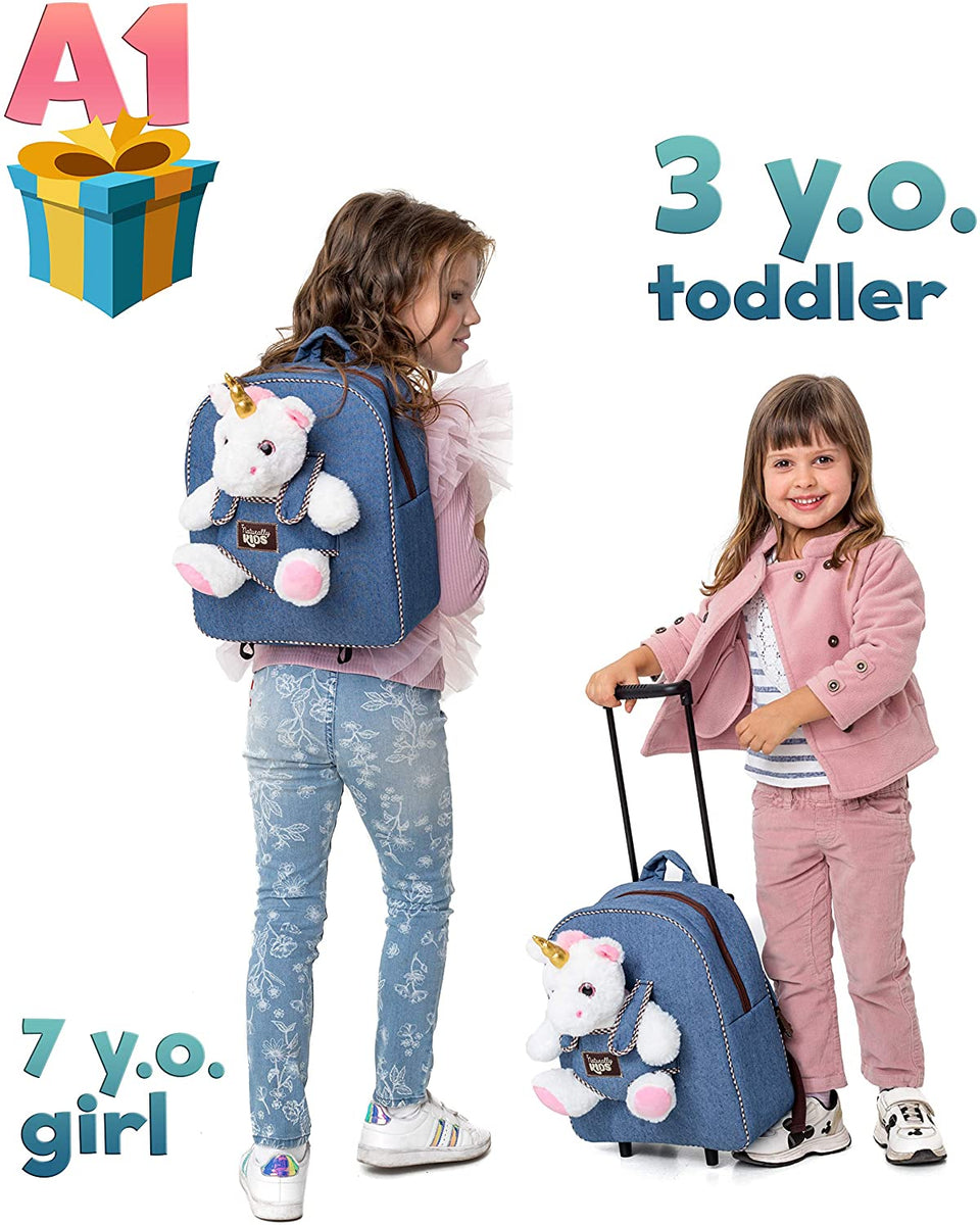 🦄 Unicorn Toys on a Unicorn Backpack — unicorn gifts for Christmas 🎅🏽 –  🦖 Naturally KIDS backpacks with plush dinosaur toys & unicorn gifts 🦄