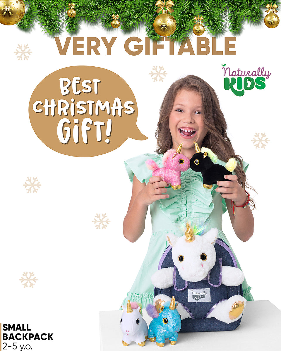 🦄 Unicorn Toys on a Unicorn Backpack — unicorn gifts for Christmas 🎅🏽 –  Tagged white– 🦖 Naturally KIDS backpacks with plush dinosaur toys &  unicorn gifts 🦄