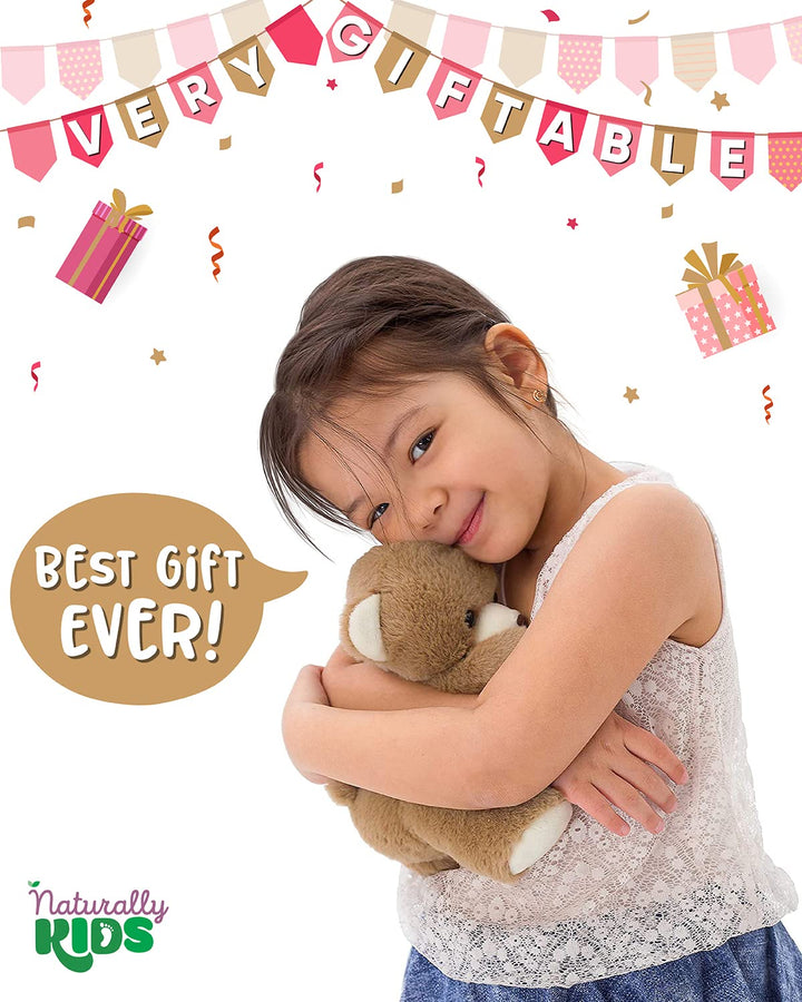 Naturally KIDS Stuffed Animal, Toddler Gifts for Boys, Girls, Plush Bear