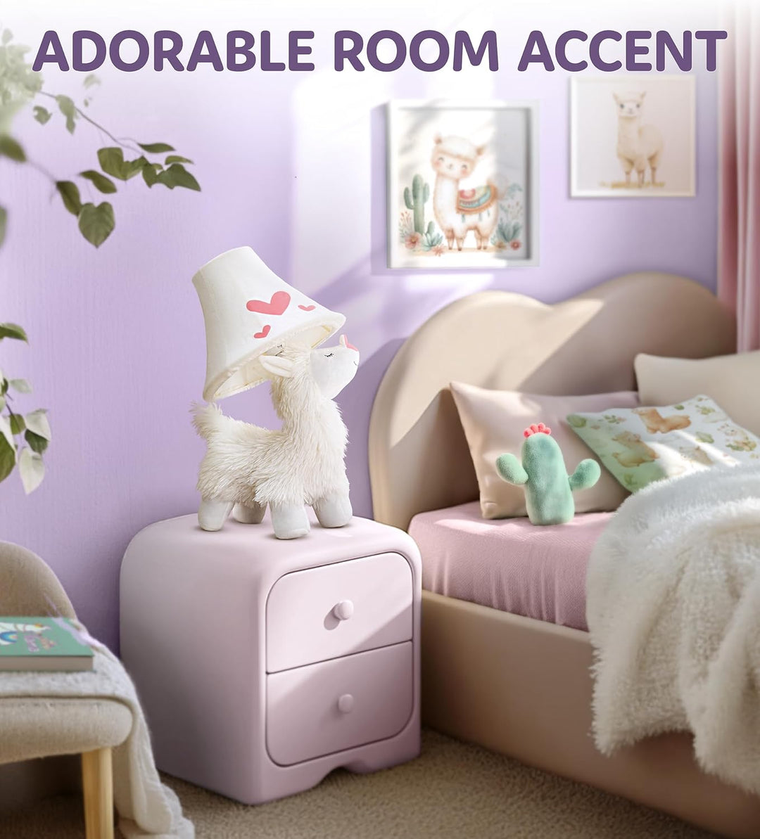 🦙 Alpaca Lamp for Kids’ Room, Kids Lamp for Girls Bedroom — Cute Birthday Gift