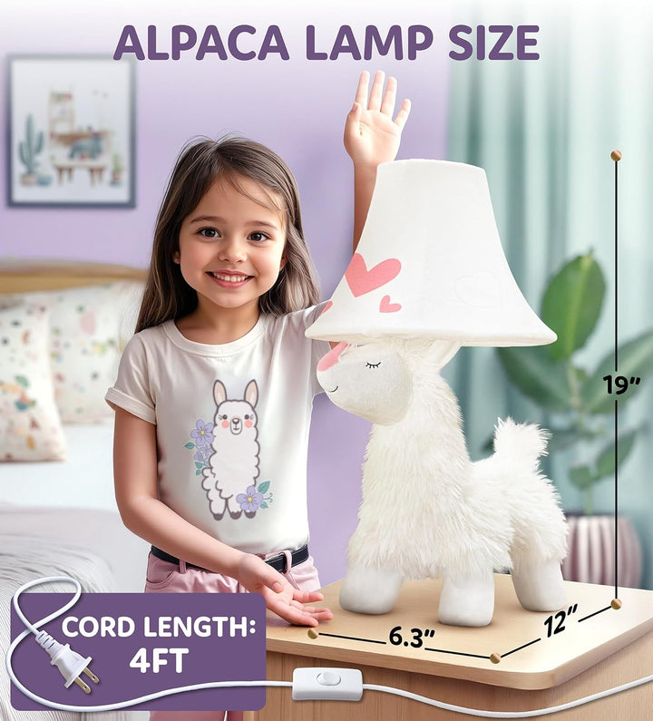 🦙 Alpaca Lamp for Kids’ Room, Kids Lamp for Girls Bedroom — Cute Birthday Gift
