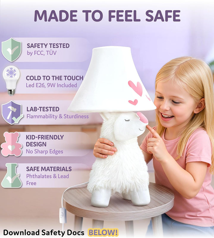 🦙 Alpaca Lamp for Kids’ Room, Kids Lamp for Girls Bedroom — Cute Birthday Gift