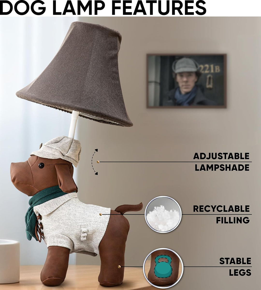 🐶 Dog Lamp for Kids’ Room, Kids Lamp for Boys Bedroom — Cute Birthday Gift