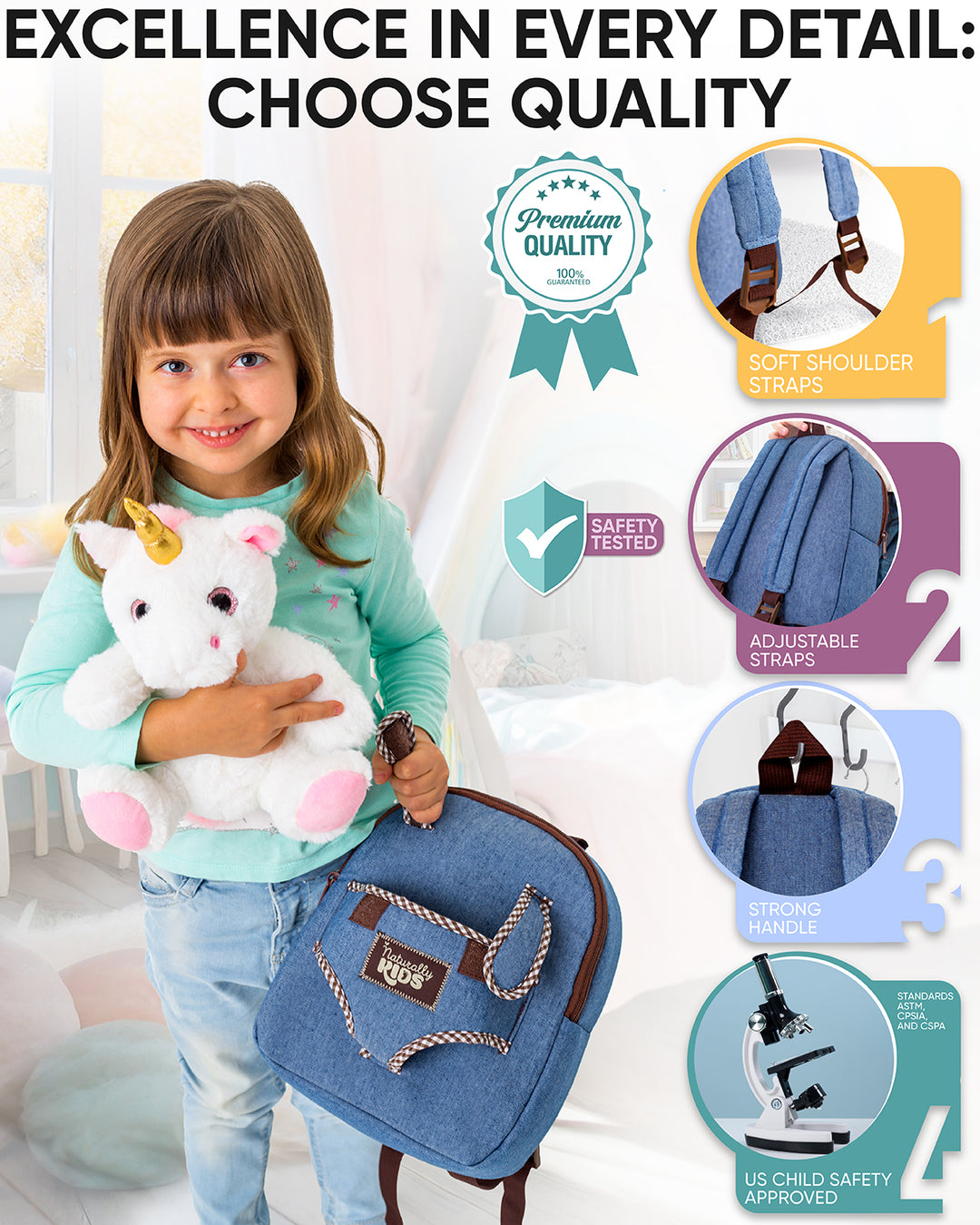 Toddler Backpack w Unicorn Toys, 2 Year Old Girl Birthday Gift, 3 Year Old Girl Boy Gift, Toddler Unicorn