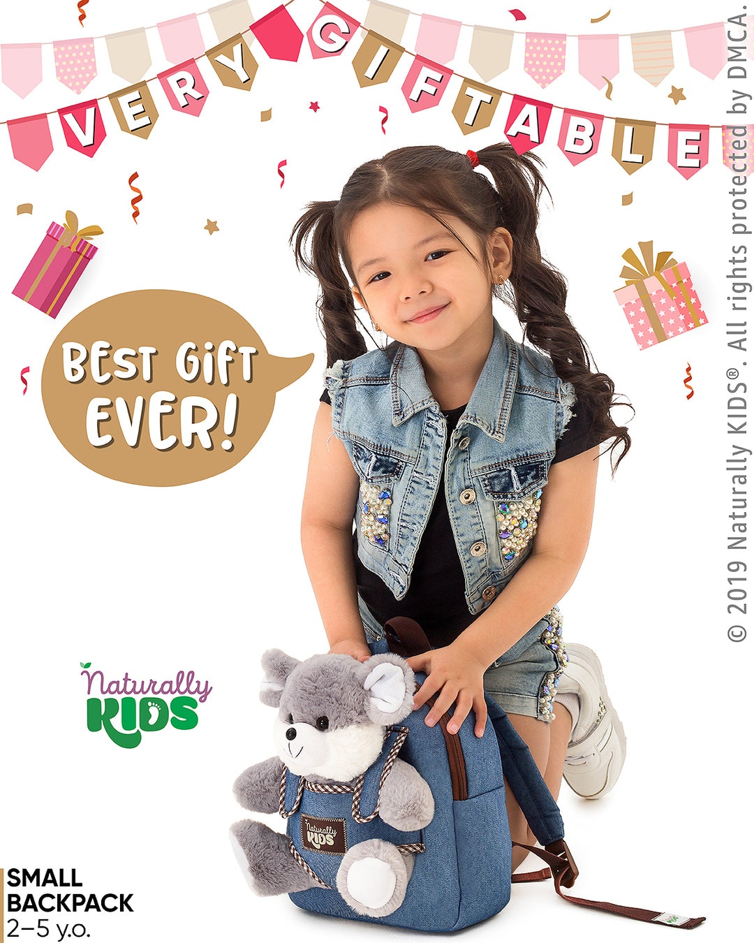 🐭 Toddler Backpack with Plush Mouse / Rat Stuffed Toy — SMALL Preschool