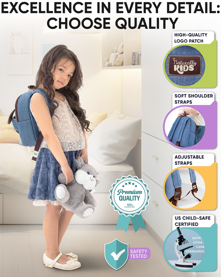 🐭 Toddler Backpack with Plush Mouse / Rat Stuffed Toy — SMALL Preschool