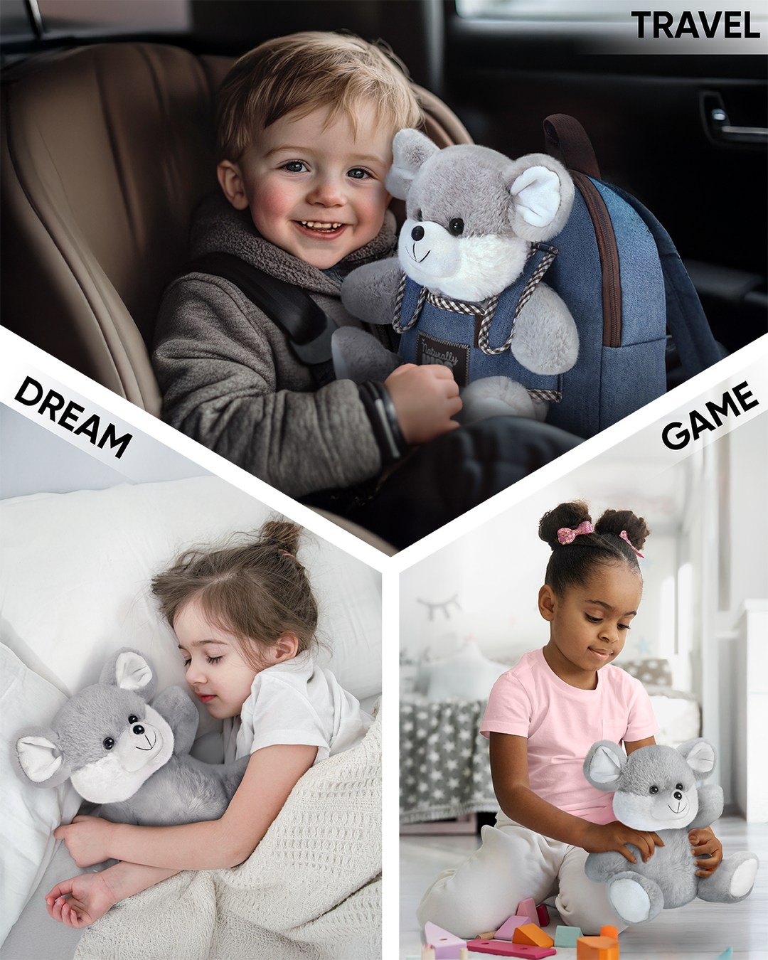 🐭 Toddler Backpack with Plush Mouse / Rat Stuffed Toy — SMALL Preschool