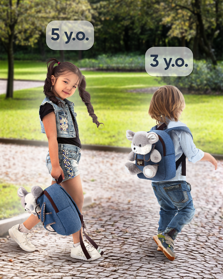 🐭 Toddler Backpack with Plush Mouse / Rat Stuffed Toy — SMALL Preschool