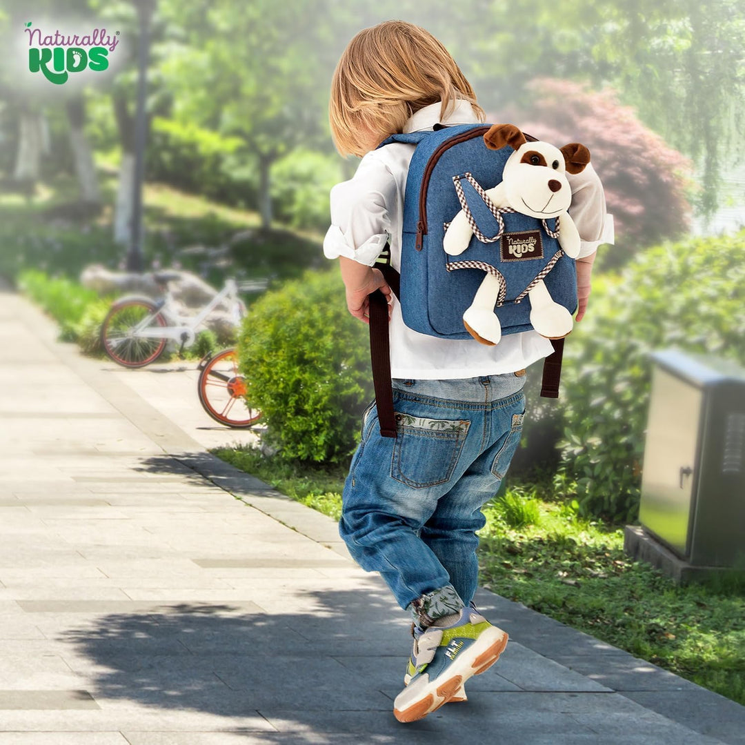 🐶 Toddler Backpack with Plush Dog Stuffed Puppy Toy — SMALL Preschool