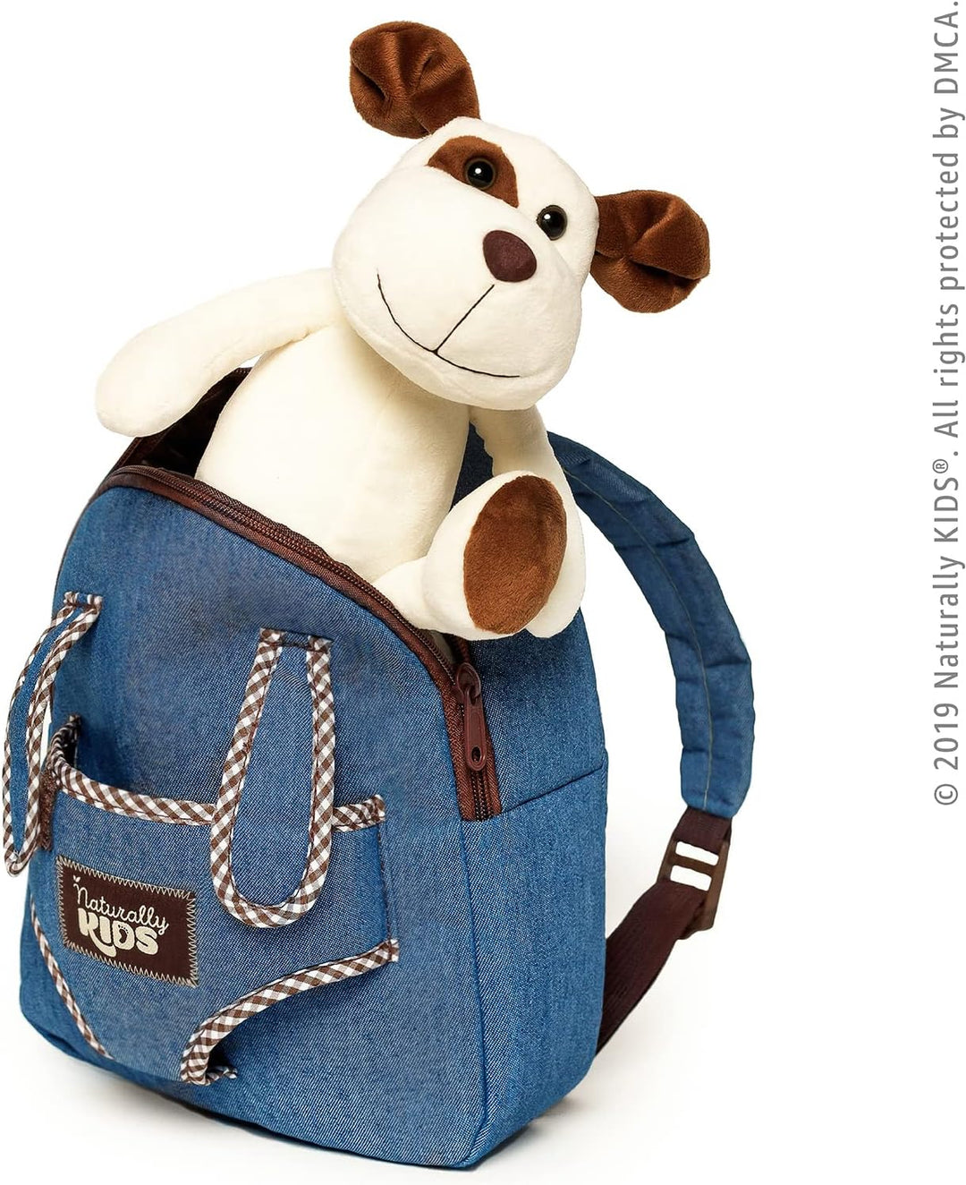 🐶 Toddler Backpack with Plush Dog Stuffed Puppy Toy — SMALL Preschool