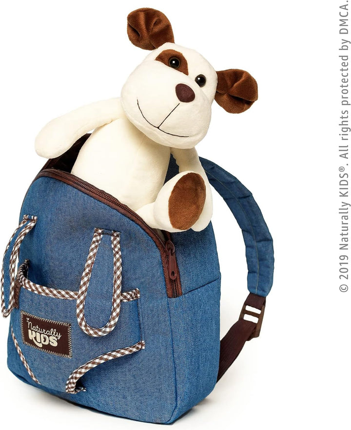 🐶 Toddler Backpack with Plush Dog Stuffed Puppy Toy — SMALL Preschool