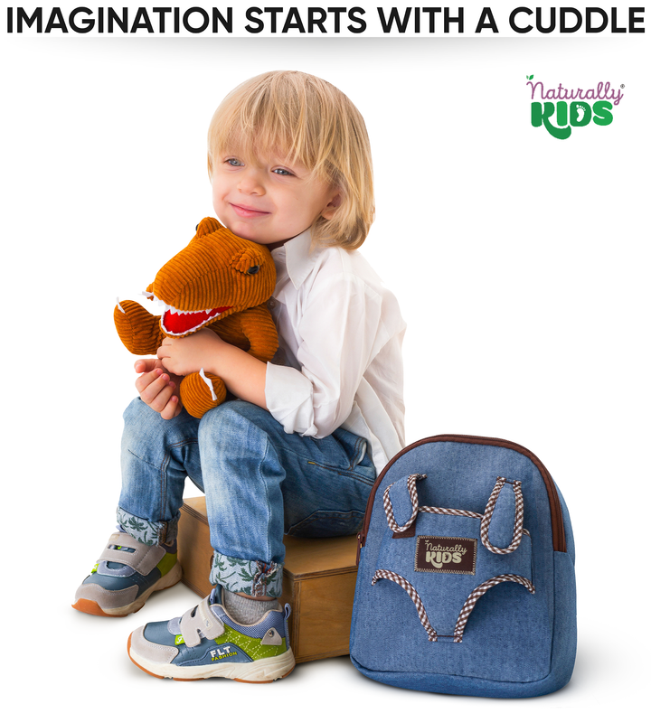 🦖 Toddler Backpack w. Plush Dinosaur Toy — Dinosaur Backpack for Kids 3-5