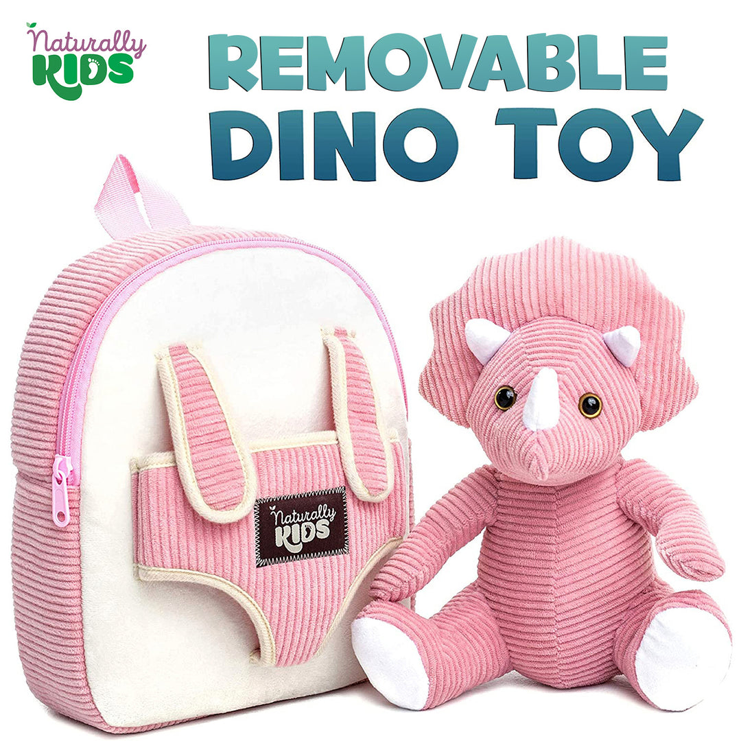 Toddler Backpack w Dinosaur Toys, 2 Year Old Girl Gift, 3 Year Old Girl Boy Gift, Toddler Dinosaur Triceratops