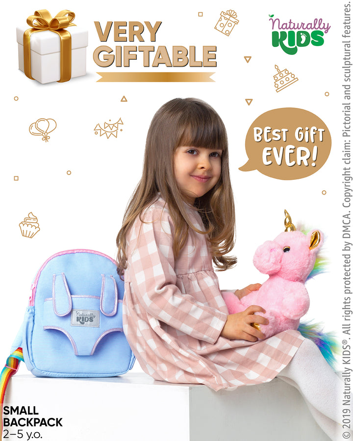 🦄 Toddler Unicorn Backpack &amp; Pink Stuffed Unicorn Plush Toy — SMALL