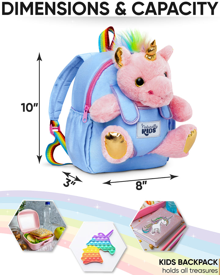 🦄 Toddler Unicorn Backpack &amp; Pink Stuffed Unicorn Plush Toy — SMALL