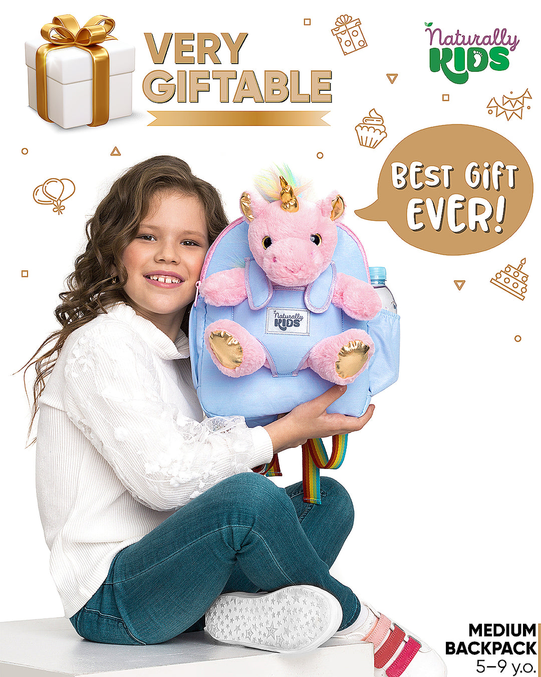 🦄 Kids' Unicorn Backpack & Pink Plush Unicorn Toy —