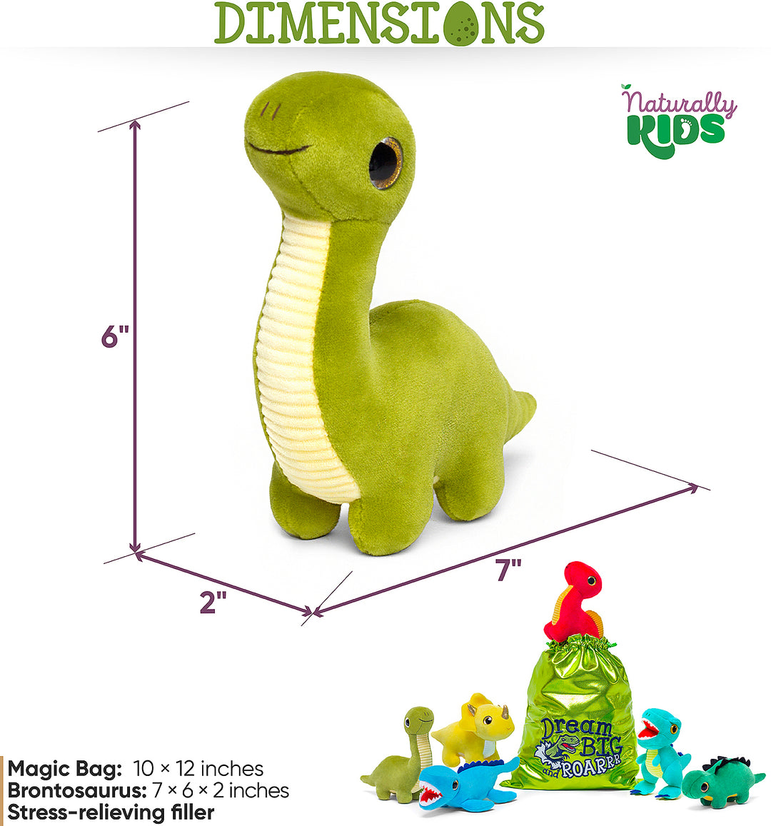 🦖 6 Dinosaur Toys with Gift Bag — Sensory Fidget Dinosaur Gifts for Boys &amp; Girls