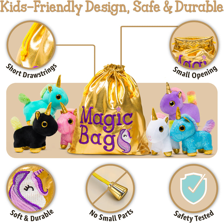 🦄 6 Unicorn Toys with Gift Bag — Sensory Fidget Unicorn Gifts for Girls &amp; Boys