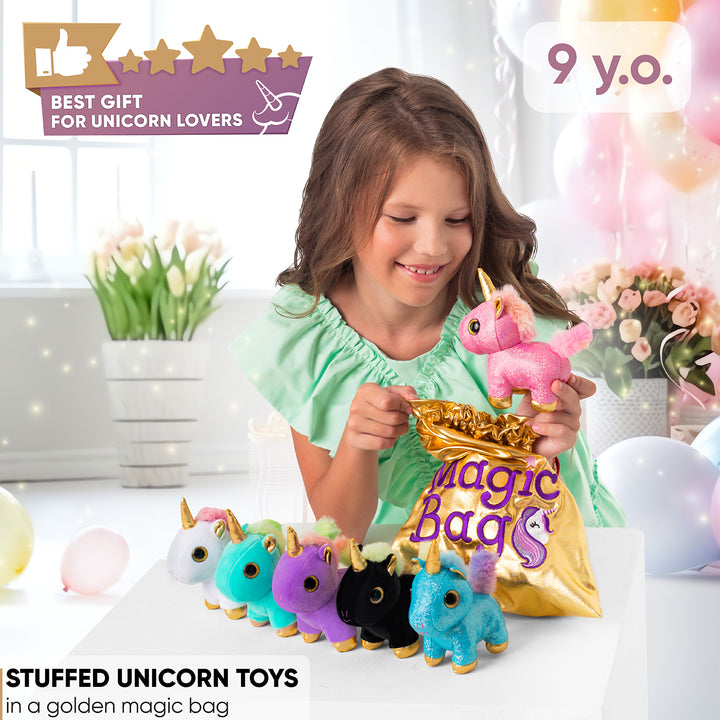 🦄 6 Unicorn Toys with Gift Bag — Sensory Fidget Unicorn Gifts for Girls &amp; Boys