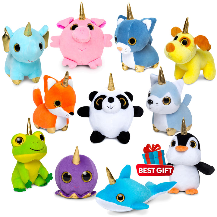 🦄 11 Unicorn Animal Toys — Sensory Fidget Plush Unicorn Creatures Gifts for Girls and Boys