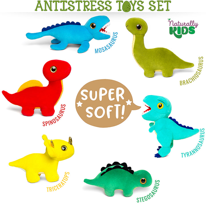 🦖 6 Dinosaur Toys — Sensory Fidget Dinosaur Gifts for Boys &amp; Girls