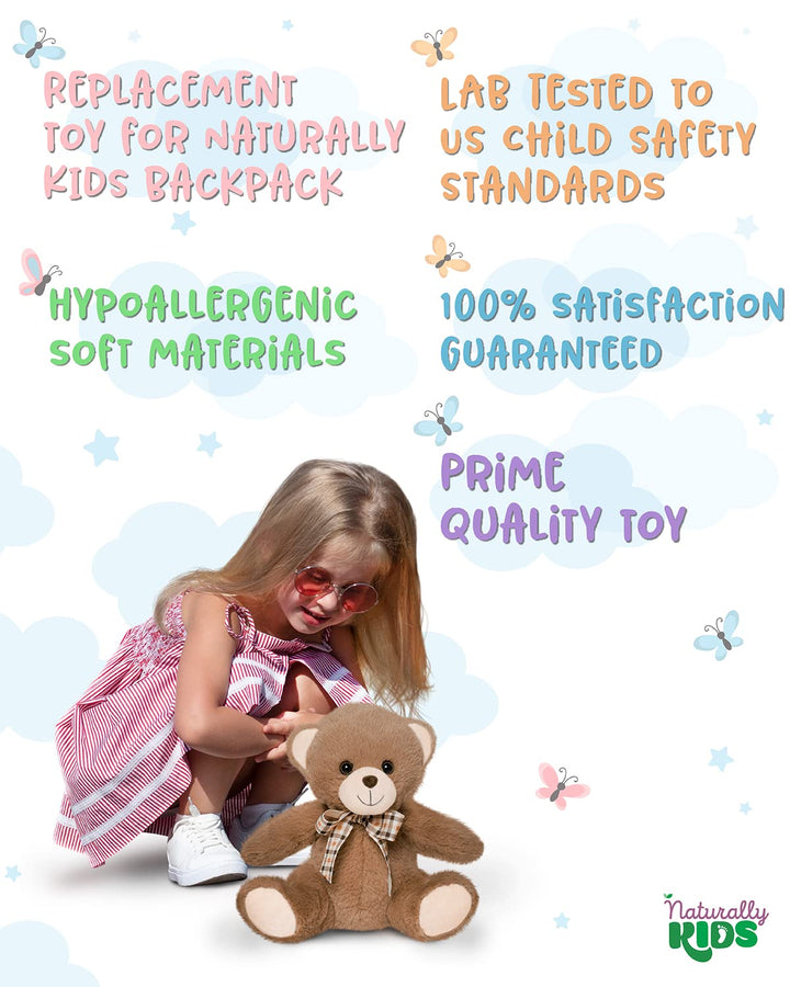 Naturally KIDS Stuffed Animal, Toddler Gifts for Boys, Girls, Plush Bear
