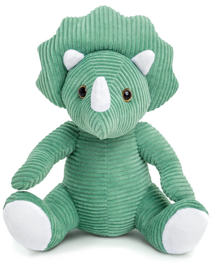 Naturally KIDS Stuffed Animal, Toddler Gifts for Boys, Girls, Plush Dinosaur Toy Green Triceratops