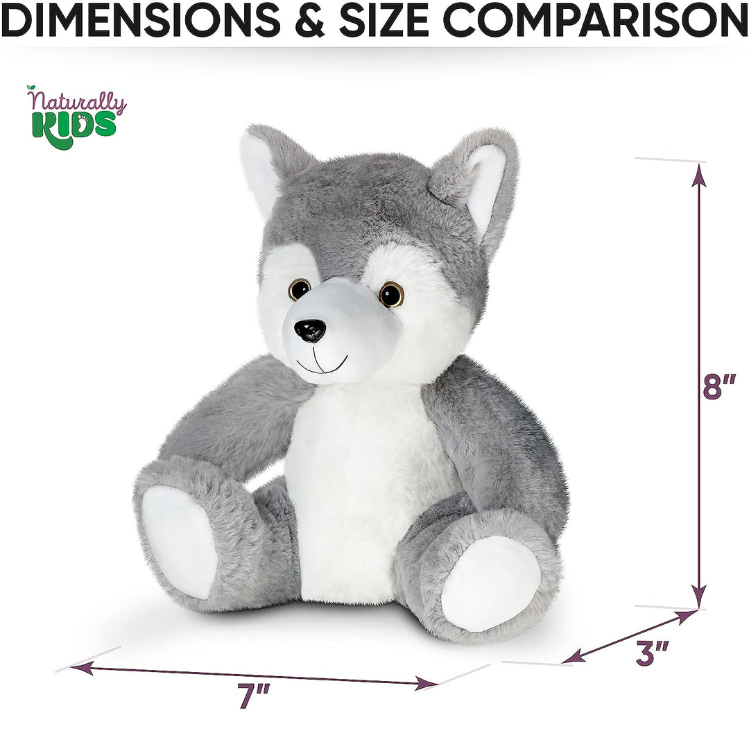 Naturally KIDS Stuffed Animal, Toddler Gifts for Boys, Girls, Plush Wolf