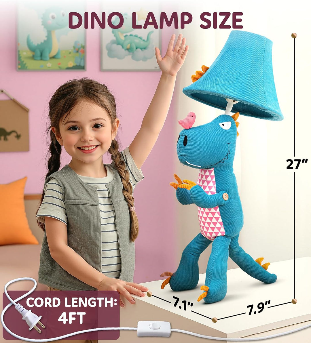 🦖 Dinosaur Lamp for Kids’ Room, Kids Lamp for Girls Bedroom — Cute Birthday Gift
