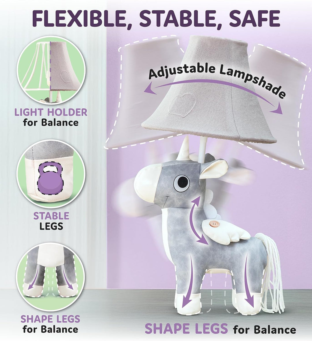 🦄 Unicorn Lamp for Kids’ Room, Kids Lamp for Girls Bedroom — Cute Birthday Gift