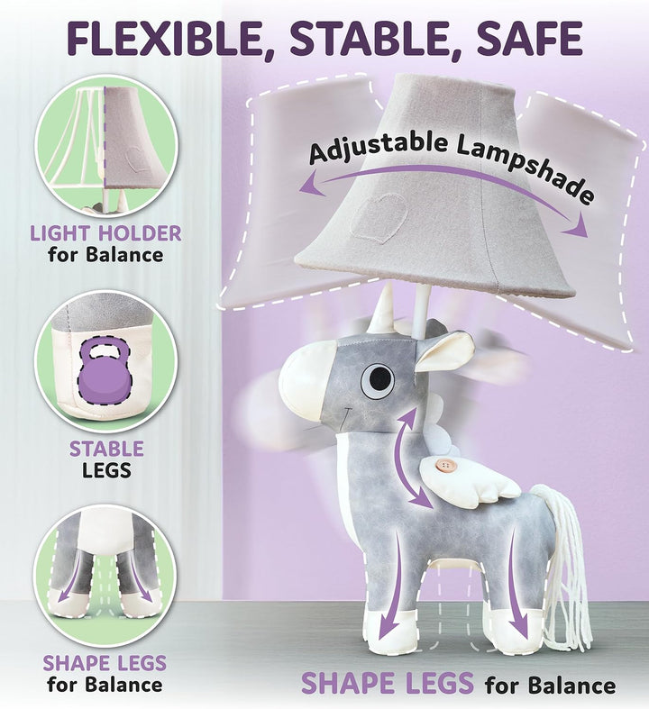 🦄 Unicorn Lamp for Kids’ Room, Kids Lamp for Girls Bedroom — Cute Birthday Gift