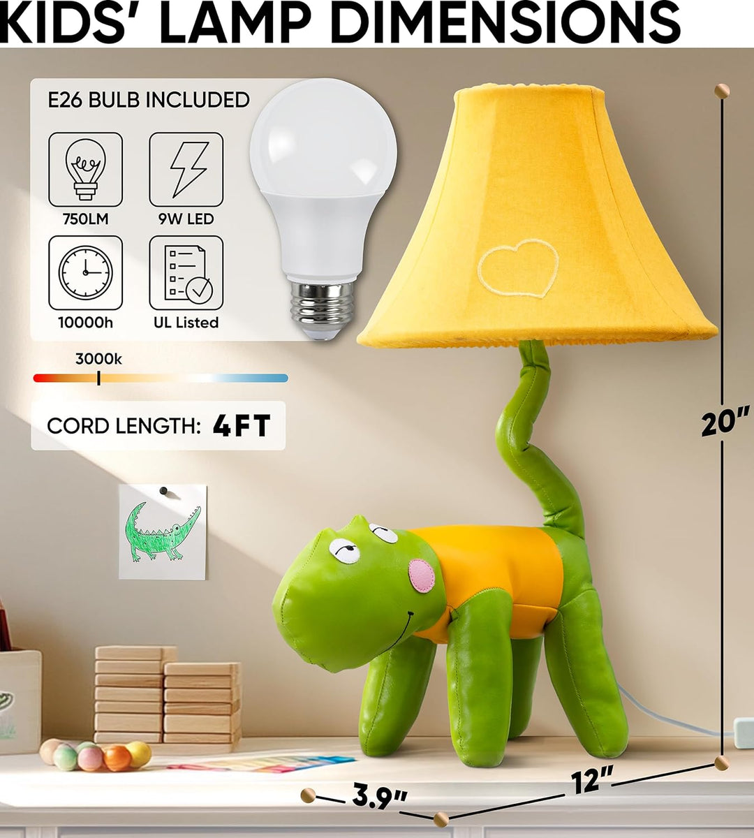 🐊 Crocodile Lamp for Kids’ Room, Kids Lamp for Boys Bedroom — Cute Birthday Gift