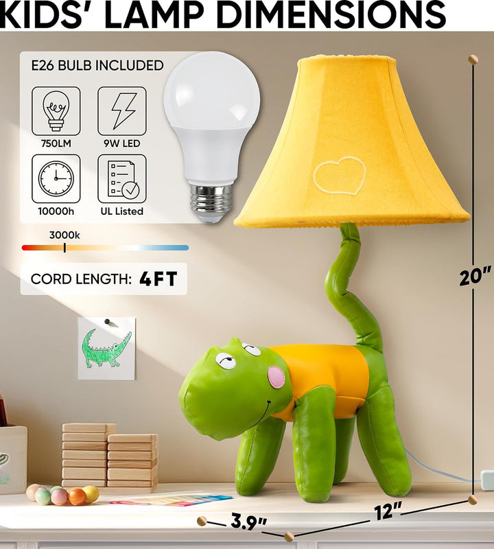🐊 Crocodile Lamp for Kids’ Room, Kids Lamp for Boys Bedroom — Cute Birthday Gift