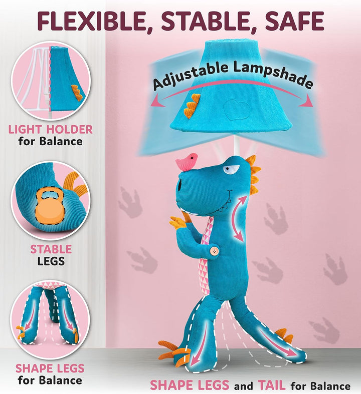 🦖 Dinosaur Lamp for Kids’ Room, Kids Lamp for Girls Bedroom — Cute Birthday Gift