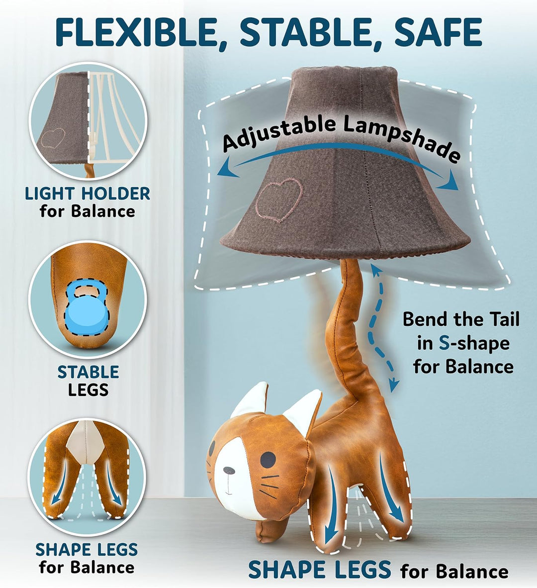🐱 Cat Lamp for Kids’ Room, Kids Lamp for Girls Bedroom — Cute Birthday Gift