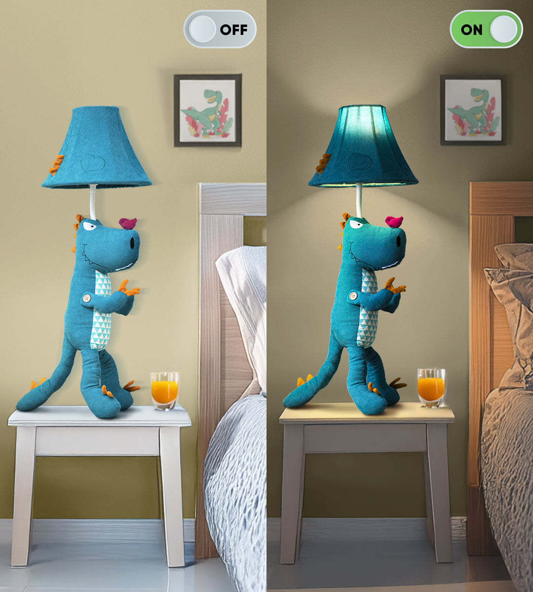 🦖 Dinosaur Lamp for Kids’ Room, Kids Lamp for Boys Bedroom — Birthday Gift