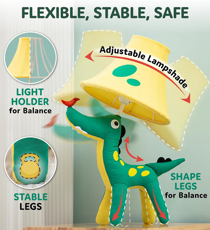 🦖 Dinosaur Lamp for Kids’ Room, Kids Lamp for Boys Bedroom — Cute Birthday Gift