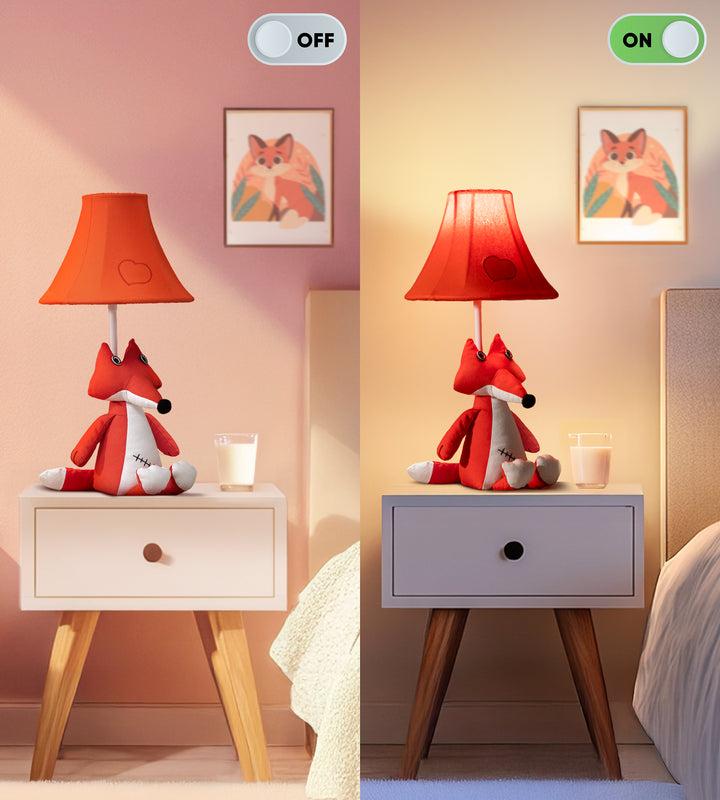 🦊 Fox Lamp for Kids’ Room, Sitting Fox Kids Lamp for Girls Bedroom — Birthday Gift