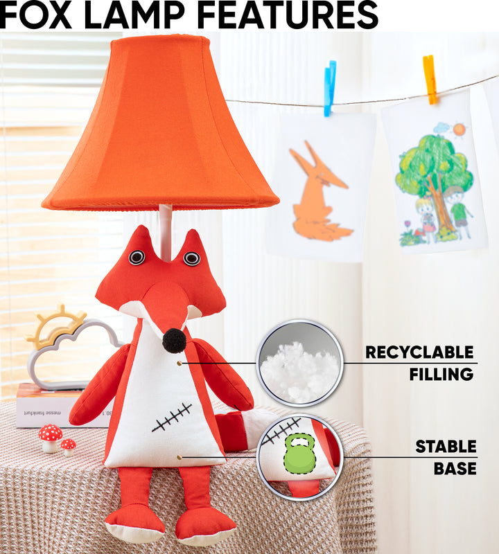 🦊 Fox Lamp for Kids’ Room, Sitting Fox Kids Lamp for Girls Bedroom — Birthday Gift