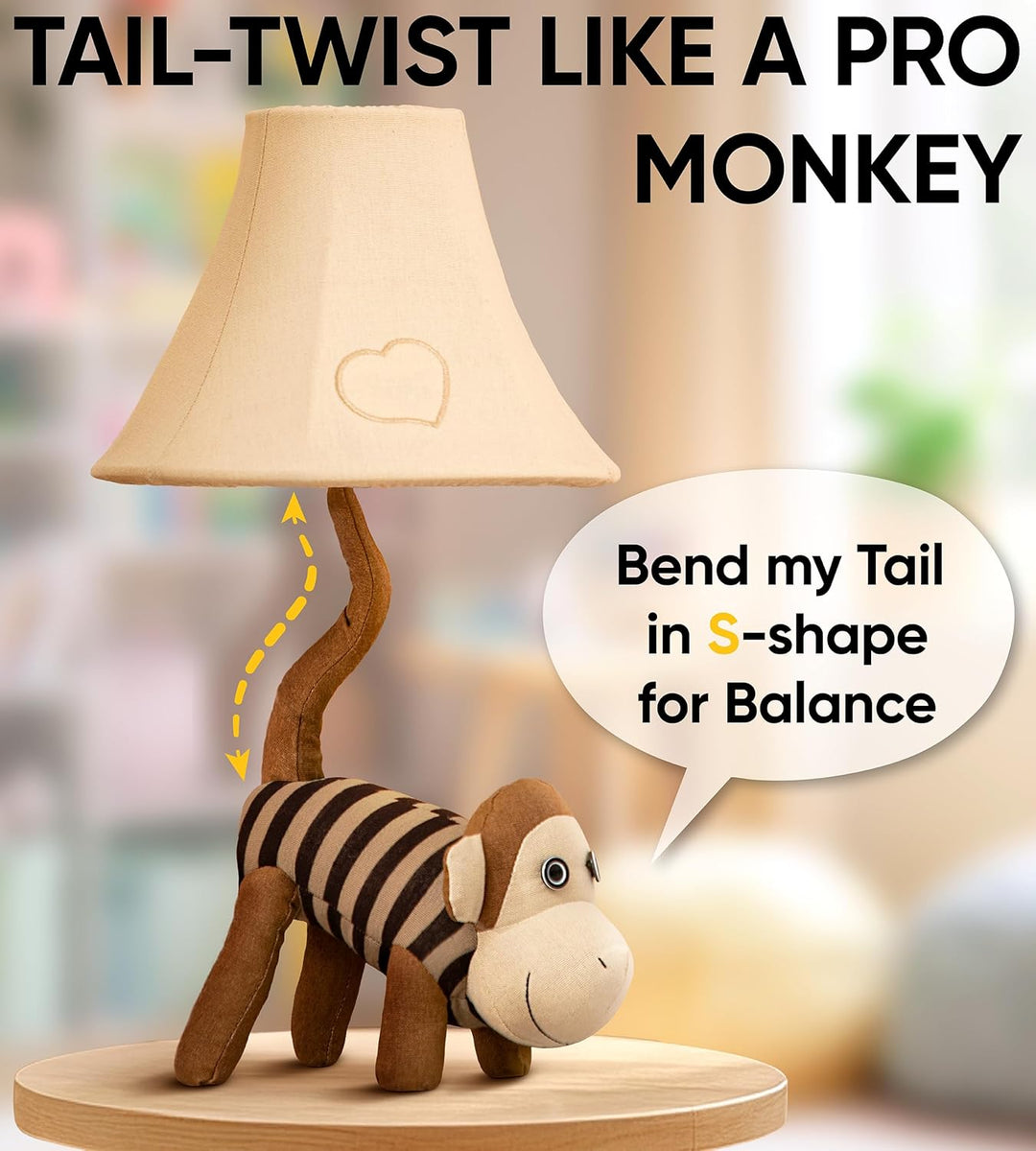 🐵 Monkey Lamp for Kids’ Room, Kids Lamp for Boys Bedroom — Birthday Gift