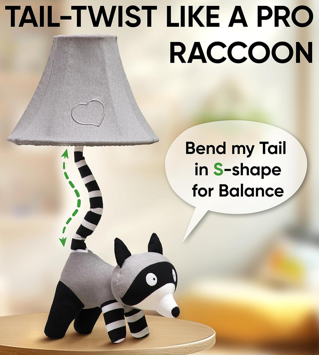 🦝 Raccoon Lamp for Kids’ Room, Standing Raccoon Kids Lamp for Boys Bedroom — Birthday Gift