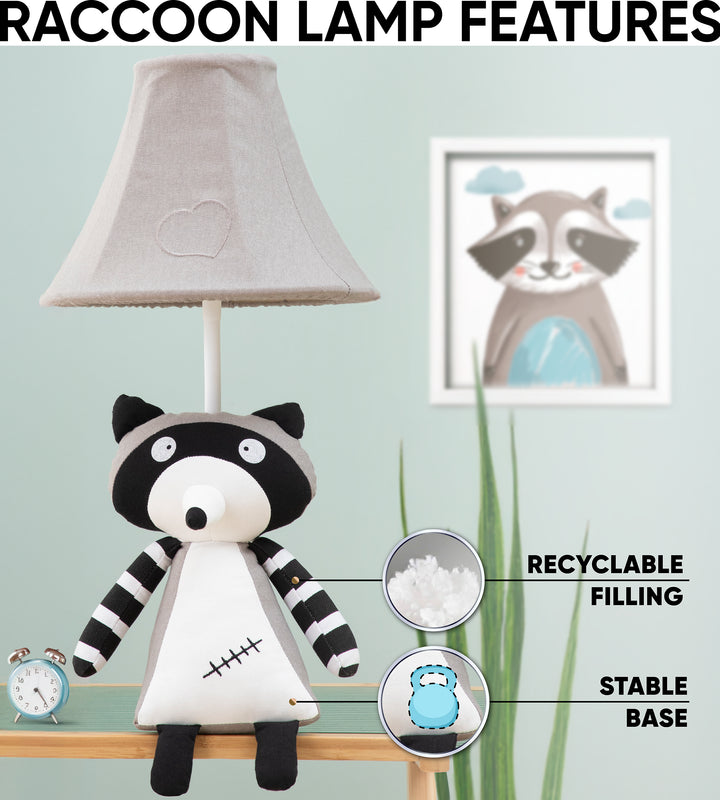🦝 Raccoon Lamp for Kids’ Room, Sitting Raccoon Kids Lamp for Boys Bedroom — Birthday Gift