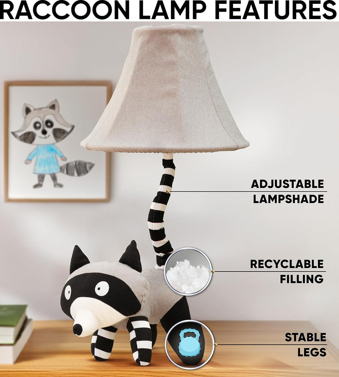 🦝 Raccoon Lamp for Kids’ Room, Standing Raccoon Kids Lamp for Boys Bedroom — Birthday Gift
