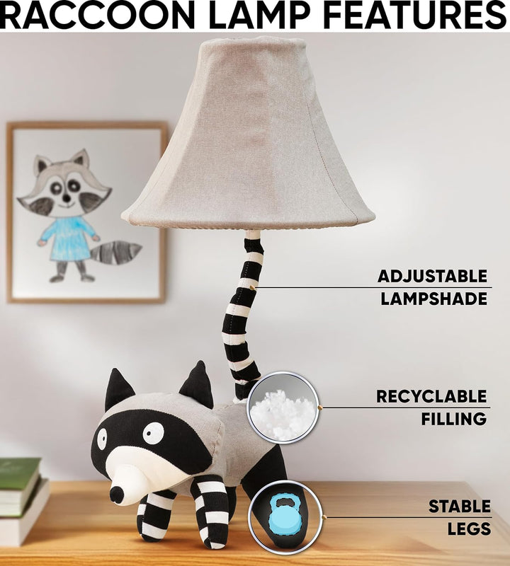 🦝 Raccoon Lamp for Kids’ Room, Standing Raccoon Kids Lamp for Boys Bedroom — Birthday Gift