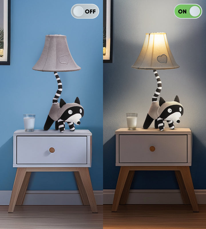 🦝 Raccoon Lamp for Kids’ Room, Standing Raccoon Kids Lamp for Boys Bedroom — Birthday Gift