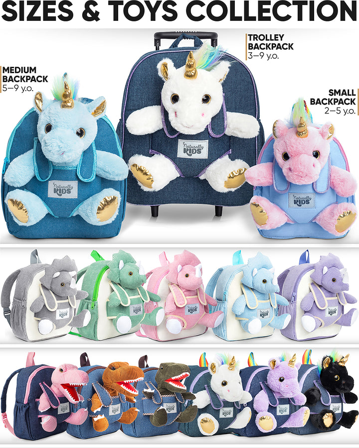 🦄 Toddler Unicorn Backpack &amp; Pink Stuffed Unicorn Plush Toy — SMALL