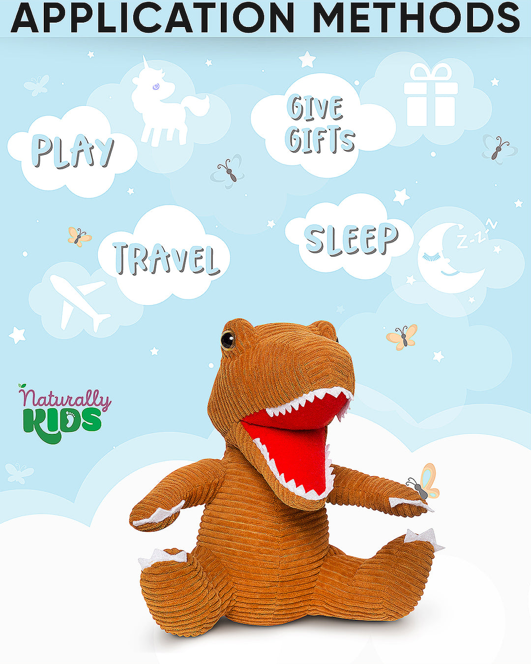 🦖 Toddler Brown Dinosaur Plush T-Rex Stuffed Toy