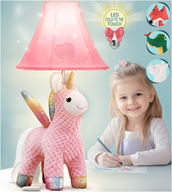 🦄 Pink Unicorn Lamp for Kids’ Room, Kids Lamp for Girls Bedroom — Cute Birthday Gift