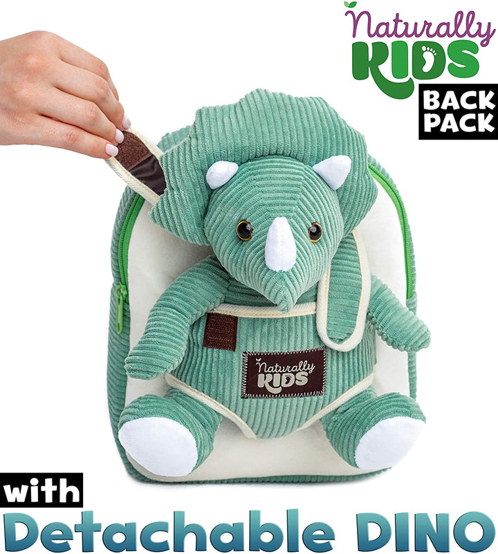 Green Triceratops Plush Stuffed Animal, Dinosaur Gifts for Kids 3-5, Dinosaur Backpack, Toddler Backpack for Boys, Girl