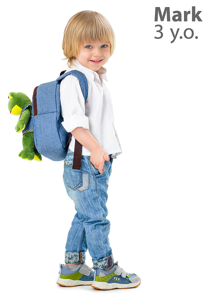 🐸 Toddler Backpack with Plush Frog Stuffed Toy — SMALL Preschool